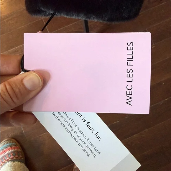 Avec Les Filles Black Plush Teddy Jacket - Picture 2 of 3